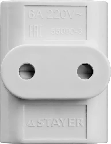 STAYER 3 гнезда, 6а, 220 В, защитные шторки, разветвитель сетевой MAXElectro 55090-3