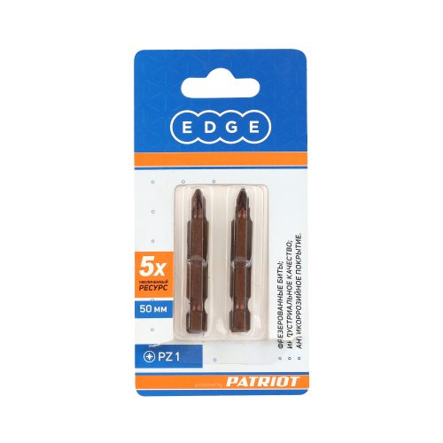Бита EDGE by PATRIOT PZ1, сталь S2, длина 50 мм, 2шт в блистере