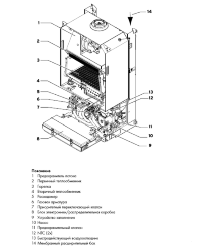 Котел газовый настенный Vaillant atmoTEC plus VU 240/5-5 (одноконтурный, открытая камера сгорания)