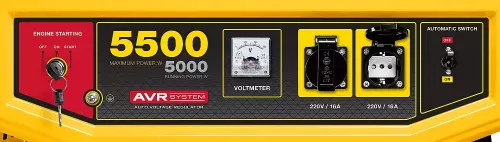 Фото STEHER 5/5,5 кВт, однофазный, синхронный, щеточный, с электростартером, бензиновый генератор GS-6500Е STEHER 5/5,5 кВт, однофазный, синхронный, щеточный, с электростартером, бензиновый генератор GS-6500Е