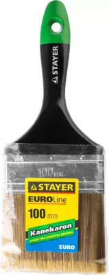 STAYER 100 мм, 4", щетина искусственная, деревянная ручка, кисть плоская KANEKARON-EURO 0106-100