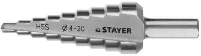 STAYER 4-20 мм, 9 ступеней, HSS, сверло ступенчатое 29660-4-20-9