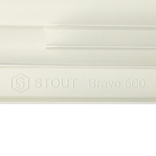 SRA-0110-050008 STOUT Bravo 500 8 секций радиатор алюминиевый боковое подключение RAL9010