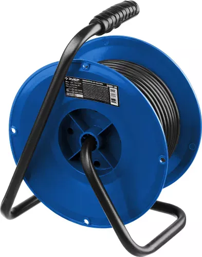 ЗУБР 30 м, 3500Вт, 4 гнезда, ПВС, удлинитель на катушке 55081-30 Профессионал