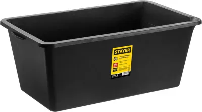 STAYER 60 л, 30x45x63 см, пластмассовый, трапециевидный, таз строительный 06099-60_z01