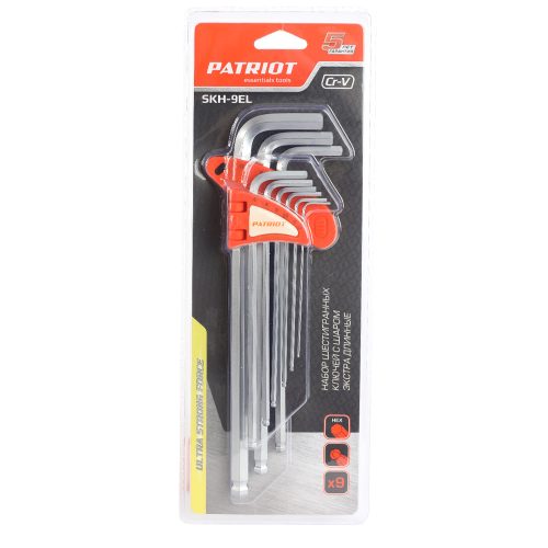 Фото Набор ключей PATRIOT SKH-9EL, шестигранные с шаром, экстра длинные, 1,5-10мм, CRV, 9 шт Набор ключей PATRIOT SKH-9EL, шестигранные с шаром, экстра длинные, 1,5-10мм, CRV, 9 шт