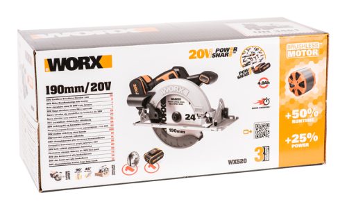 Фото Циркулярная пила аккумуляторная бесщеточная WORX WX520 Циркулярная пила аккумуляторная бесщеточная WORX WX520