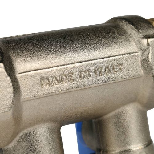 SMB 6201 011202 STOUT Коллектор с шаровыми кранами 1", 2 отвода 1/2" (синие ручки)