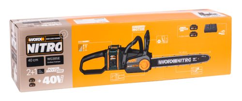 Бесщеточная цепная аккумуляторная пила WORX NITRO WG385E