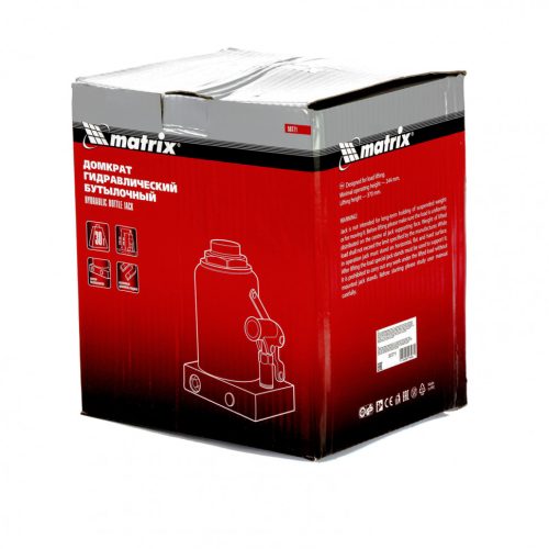 Фото Домкрат гидравлический бутылочный, 30 т, h подъема 244-370 мм Matrix Домкрат гидравлический бутылочный, 30 т, h подъема 244-370 мм Matrix