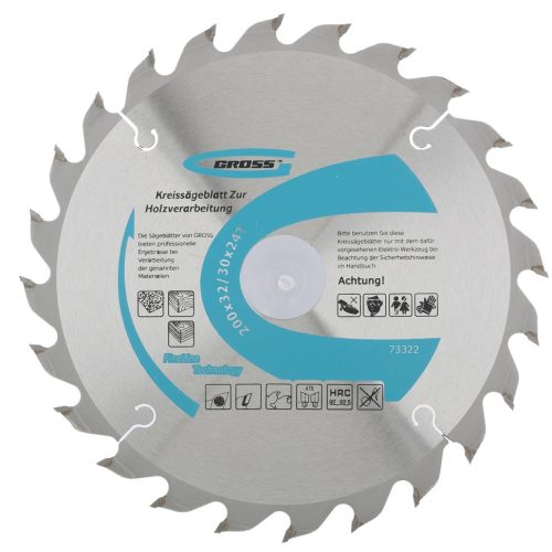 Фото Пильный диск по дереву 200 x 32/30 x 24Т Gross Пильный диск по дереву 200 x 32/30 x 24Т Gross
