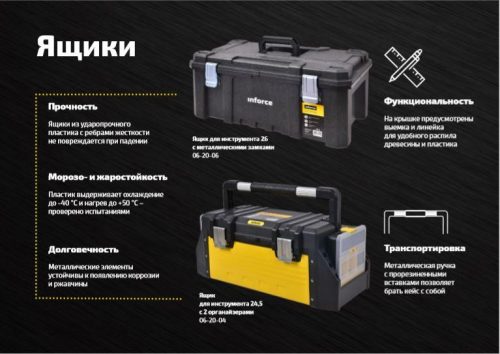 Inforce Ящик для инструмента 26 с металлическими замками 06-20-06