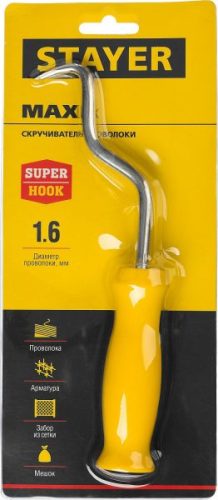 Фото STAYER 250 мм, крюк для вязки проволоки 23802 STAYER 250 мм, крюк для вязки проволоки 23802