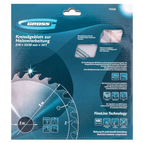 Пильный диск по дереву 210 x 32/30 x 24Т Gross