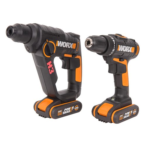 Фото Комбо-набор WX927: Дрель-шуруповерт аккумуляторная WORX WX101.9 + Перфоратор аккумуляторный WORX H3 WX390.1 Комбо-набор WX927: Дрель-шуруповерт аккумуляторная WORX WX101.9 + Перфоратор аккумуляторный WORX H3 WX390.1