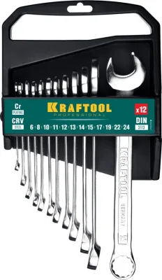 KRAFTOOL 12 шт, 6 - 24 мм, набор комбинированных гаечных ключей 27079-H12C_z01