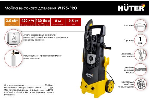 Фото Мойка HUTER W195-PRO Мойка HUTER W195-PRO