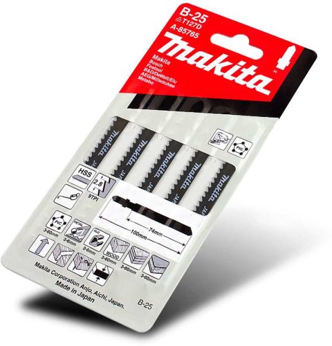 Пилки универсальные 5 шт. (75 мм) для лобзика Makita A-85765