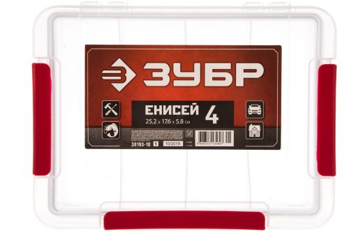 ЗУБР 252 х 176 х 58 мм (10"), пластиковый, органайзер ЕНИСЕЙ-4 38193-10_z01