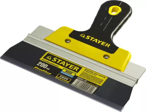 Фото STAYER фасадный, 200 мм, анодированный, двухкомпонентная рукоятка, шпатель фасадный 10045-20 STAYER фасадный, 200 мм, анодированный, двухкомпонентная рукоятка, шпатель фасадный 10045-20