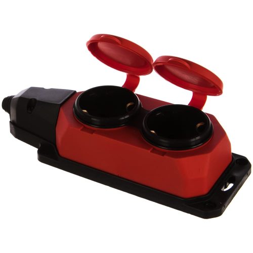 Каучуковая колодка ЭРА K2eREDIP44 с/з 2гн 16A IP44 красная Б0044551