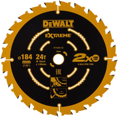 Диск пильный по дереву (184х16 мм) Dewalt DT 10302
