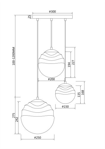 Подвесной светильник Maytoni P074PL-03BS