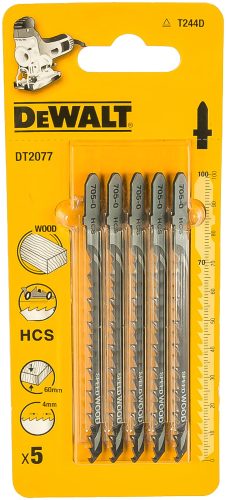 Пилки для лобзика по дереву (100 мм; шаг зубьев 4 мм) 5 шт. DeWalt DT 2077