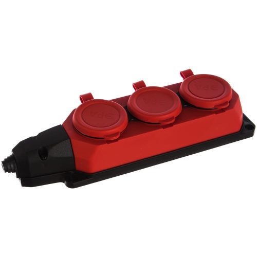 Фото Каучуковая колодка ЭРА K-3e-RED-IP44 с/з 3гн 16A IP44 красная Б0044552 Каучуковая колодка ЭРА K-3e-RED-IP44 с/з 3гн 16A IP44 красная Б0044552