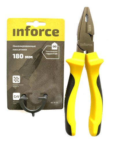 Фото Inforce Никелированные пассатижи 180 мм 06-18-42 Inforce Никелированные пассатижи 180 мм 06-18-42