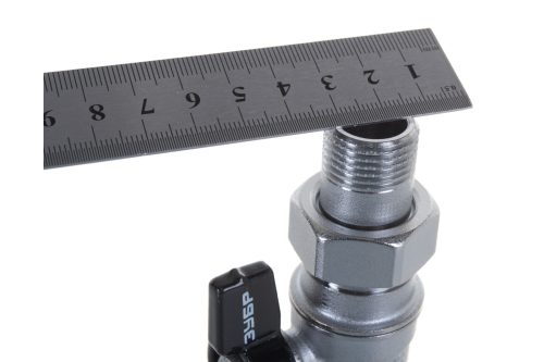 ЗУБР Ø 1/2", ручка "бабочка", кран шаровой полнопроходной "папа-папа" 4-51327-C-1/2