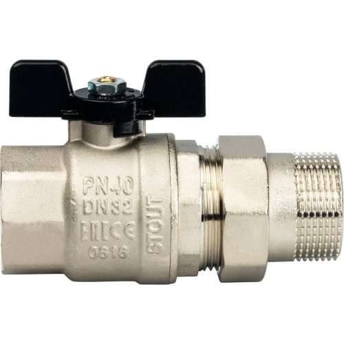 Фото SVB-0007-000032 STOUT Кран шаровой полнопроходной с "американкой", ВР/НР, ручка бабочка 1 1/4 SVB-0007-000032 STOUT Кран шаровой полнопроходной с "американкой", ВР/НР, ручка бабочка 1 1/4