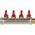 SMB 6200 341204 STOUT Коллектор с шаровыми кранами 3/4", 4 отвода 1/2" (красные ручки)