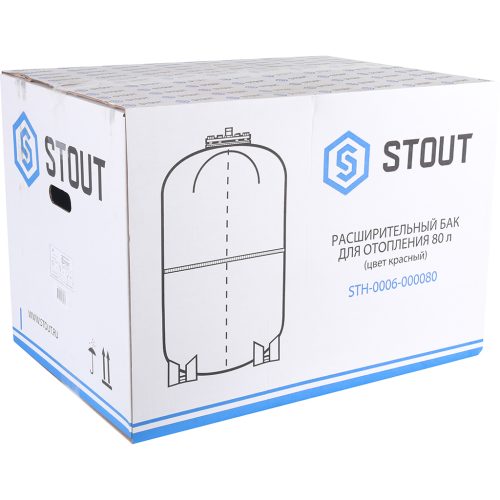 STH-0006-000080 STOUT Расширительный бак на отопление 80 л. (цвет красный)