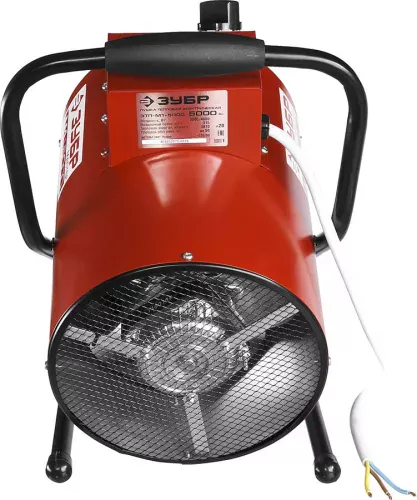 ЗУБР 5 кВт, гладкий ТЭН, пушка тепловая электрическая ЗТП-М1-5000 Компакт