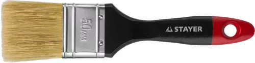 STAYER 50 мм, 2", щетина натуральная светлая, кисть плоская UNIVERSAL-PROFI 0104-050