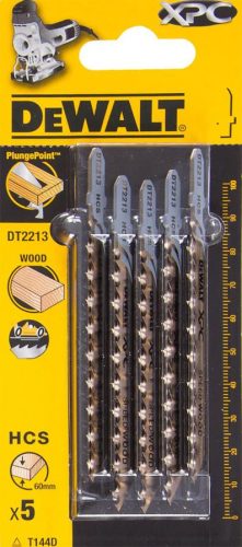 Пилки для лобзика по дереву (100 мм; шаг зубьев 4.2 мм) 5 шт. DeWalt DT2213