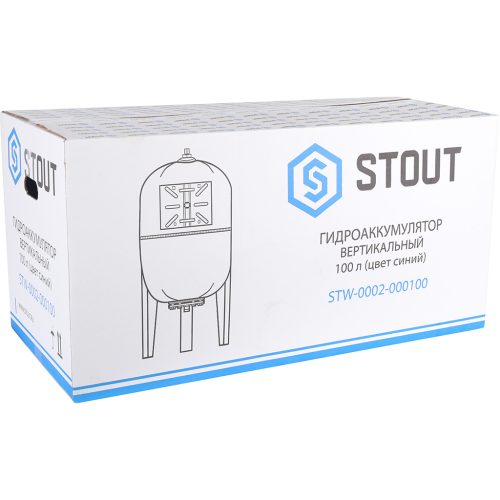STW-0002-000100 STOUT Расширительный бак, гидроаккумулятор 100 л. вертикальный (цвет синий)