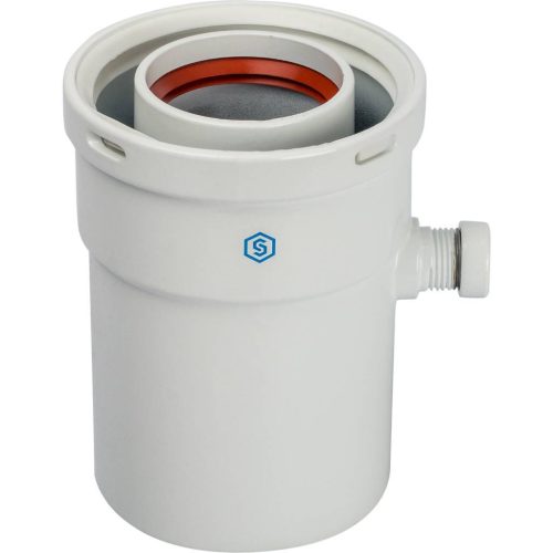 SCA-6010-000101 STOUT Элемент дымохода  конденсатосборник вертик.  DN60/100, п/м уплотнения в компл. с лого