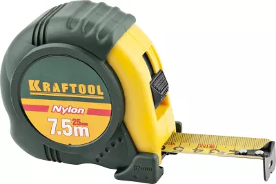 KRAFTOOL 7.5 м х 25 мм, рулетка с нейлоновым покрытием 34122-08_z01