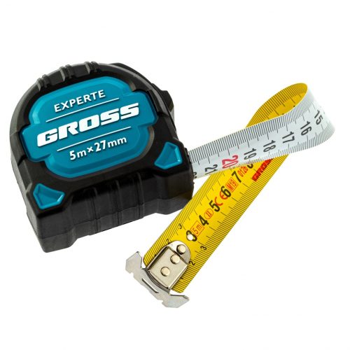 Фото Рулетка Experte, 5 м x 27 мм, двухкомпонентный корпус, магнит, двухсторонняя разметка, нейлон Gross Рулетка Experte, 5 м x 27 мм, двухкомпонентный корпус, магнит, двухсторонняя разметка, нейлон Gross