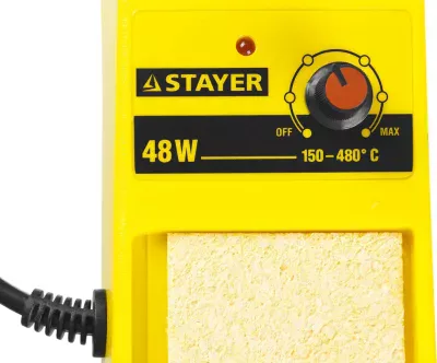 STAYER 100-450°C, 48Вт, 220 В, аналоговая паяльная станция 55371