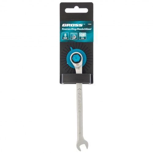 Ключ комбинированный трещоточный, 8 мм, количество зубьев 100 Gross