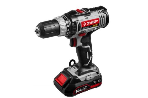 Аккумуляторная дрель-шуруповерт ЗУБР ДШЛ-141 К Li-Ion 1.3 А·ч 14.4 В х1 кейс