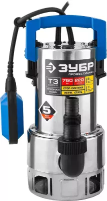 Дренажный насос для чистой воды ЗУБР НПГ-Т3-750-С (750 Вт)