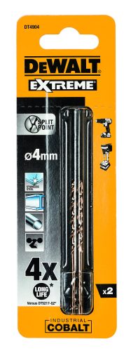 Сверло по металлу 2 шт. COBALT 5% (4х75х43 мм) Dewalt DT4904
