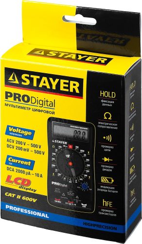 STAYER мультиметр цифровой PRODigital 45310