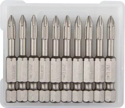 KRAFTOOL PH1, 10 шт., 50 мм, кованые профессиональные биты X-DRIVE 26121-1-50-10