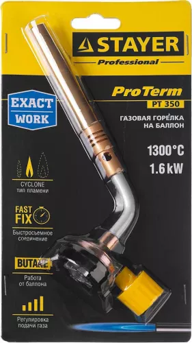 STAYER 1300°C, газовая горелка на баллон Proterm 55586