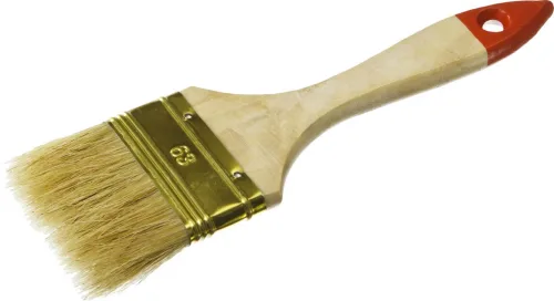 ЗУБР 63 мм, 2,5", щетина натуральная, деревянная ручка, кисть плоская УНИВЕРСАЛ 01099-063_z01